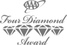The image displays a logo for the "AAA Four Diamond Award" with text and four diamond icons in a stylized design.